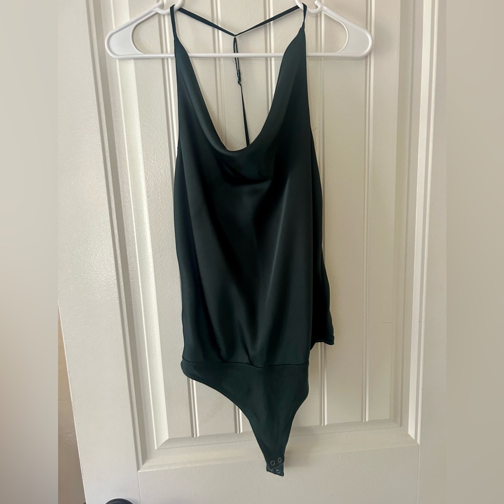 Abercrombie Emerald Cowl Bodysuit small